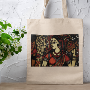 Folk Art Canvas Tote Bag