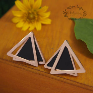 Overlapping Triangles Stainless Steel Stud