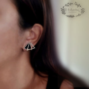 Overlapping Triangles Stainless Steel Stud