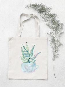 Cactus in Water Colour Cotton Tote Bag