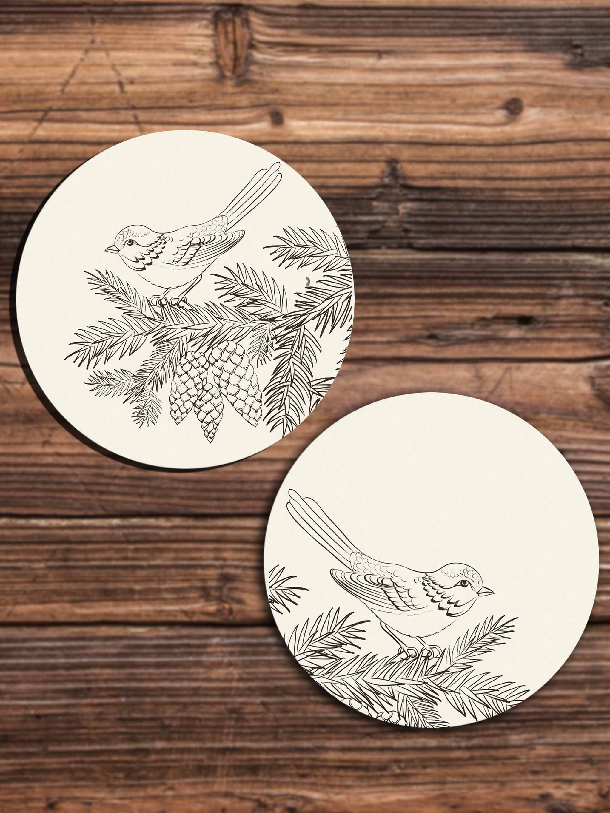 The Sparrow- Set of 2 Coasters