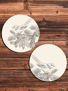 The Sparrow- Set of 2 Coasters