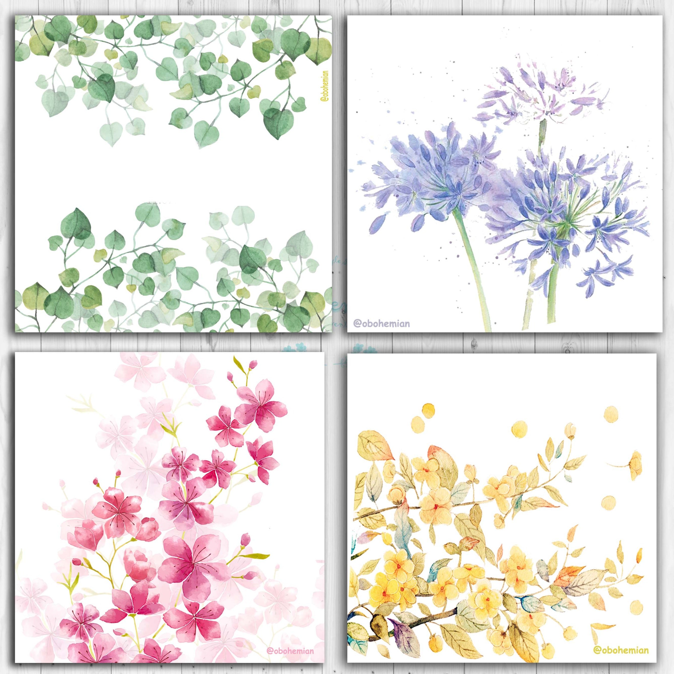 Spring floral coasters