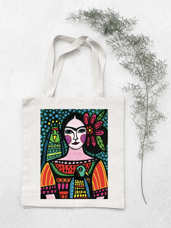 Frida In Colour Cotton Tote Bag